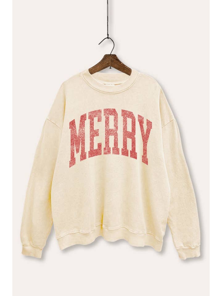 FELPA GRAFICA A TEMA NATALIZIO CON TIPOGRAFIA ALLEGRA per la vendita all'ingrosso da parte di PINK NABI