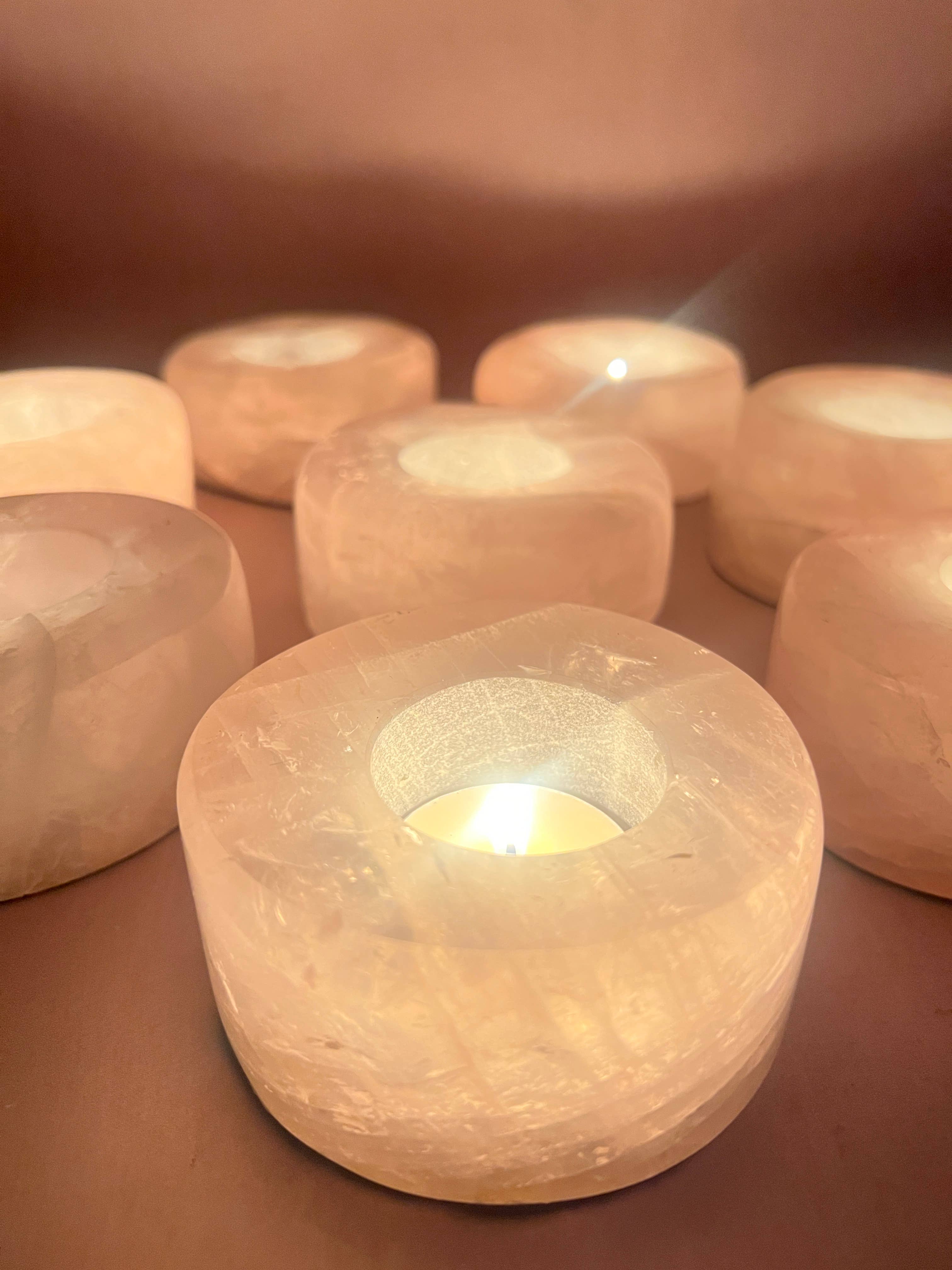 Terra Dawn Minerals - Wholesale Candle Holder - Rose Quartz Candle Holders14