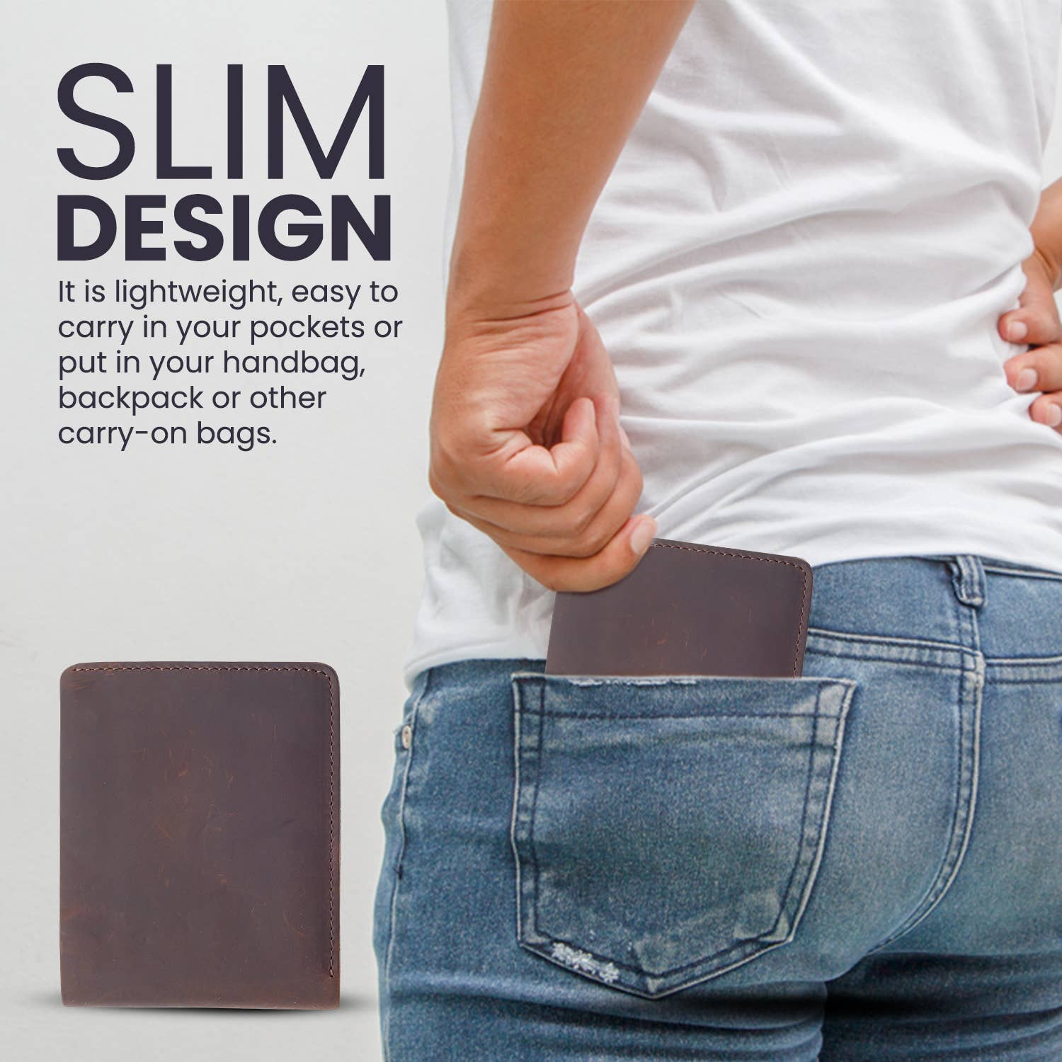 American Leather Goods - Wholesale Wallet - Men's - Genuine Leather Wallet for Men with Flap out ID Window6