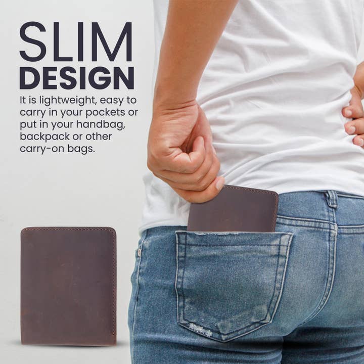 American Leather Goods - Wholesale Wallet - Men's - Genuine Leather Wallet for Men with Flap out ID Window14