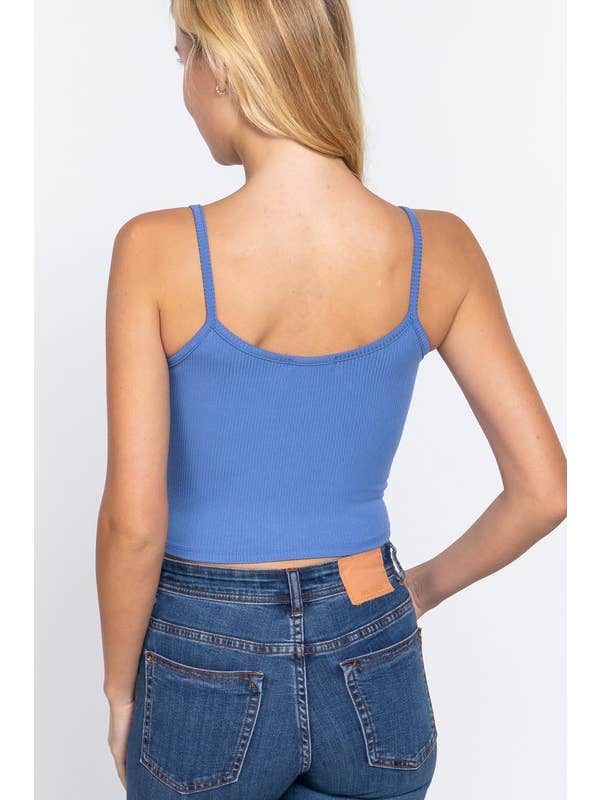 Active Basic | Active USA - Wholesale Camisole - Women's - Sweetheart Neck Heavy Rib Knit Cami Top