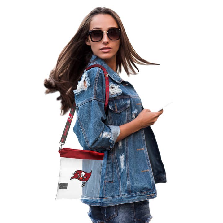 Little Earth Productions - Wholesale Crossbody Bag - Women's - NFL Tampa Bay Buccaneers Clear Pattern Strap Bag
