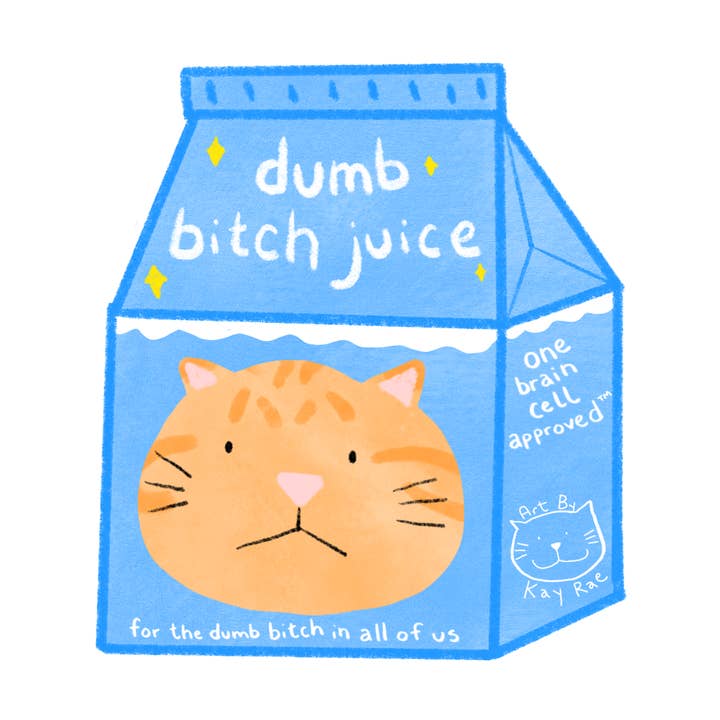 Dumb Juice Sticker for wholesale by Art By Kay Rae