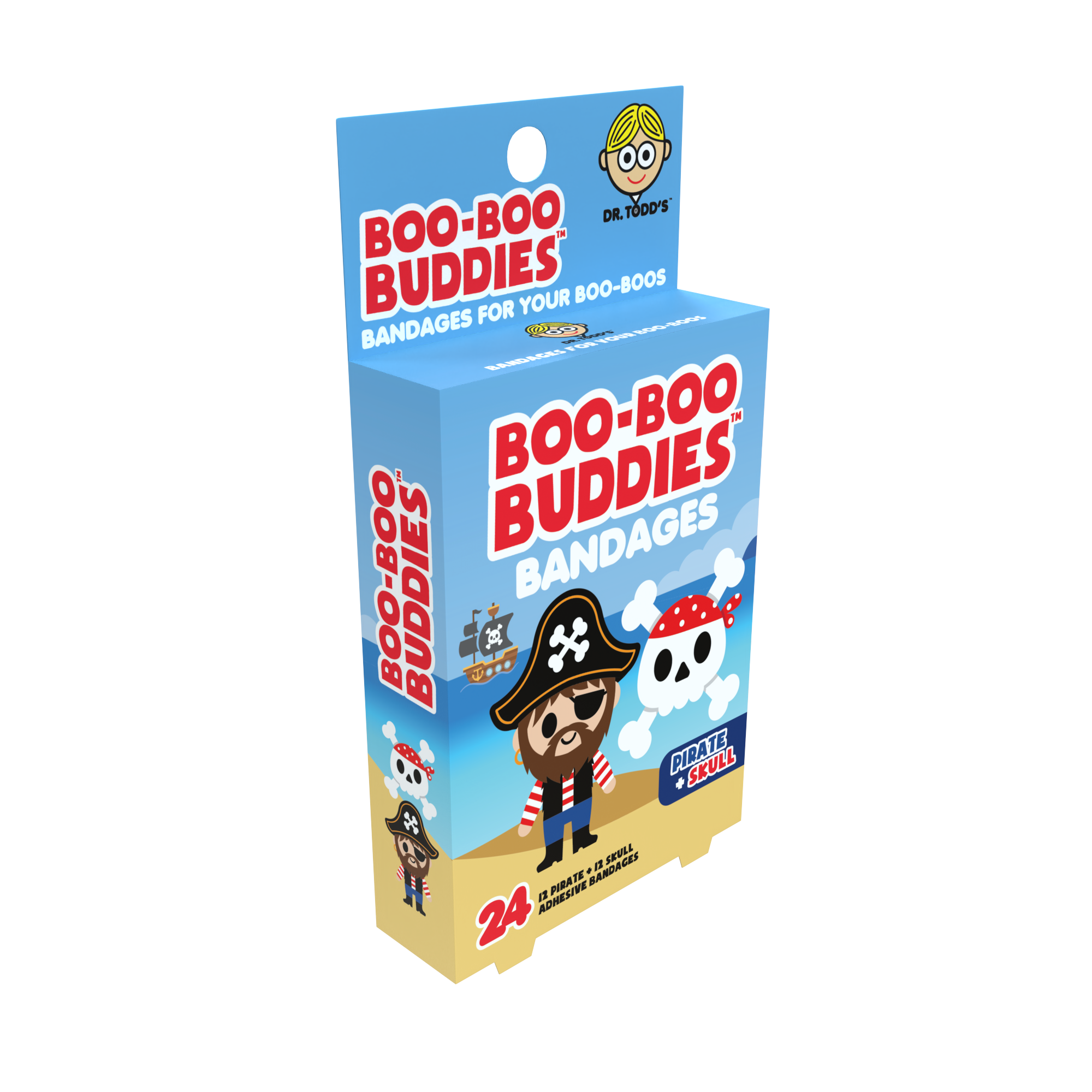 Boo Boo Buddies - Wholesale Bandaids/Bandages - Kids Bandages – Pirate + Skull (24 Count, Latex-Free)4