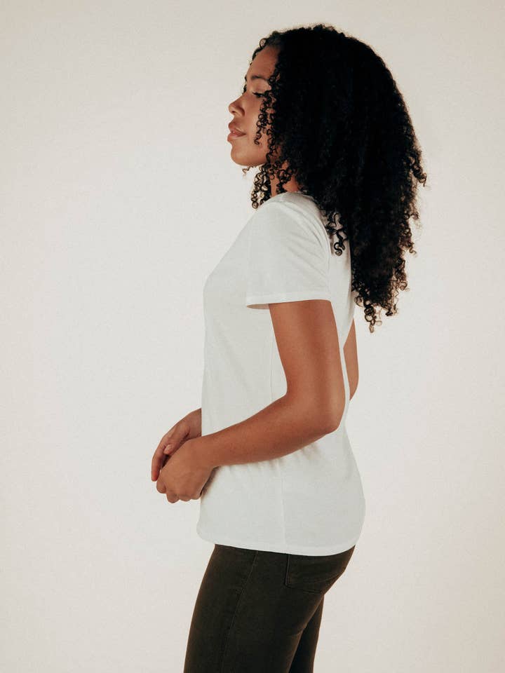 Graceful District - Wholesale T-Shirt - Women's - White Sophia Scoop Neck Tee6