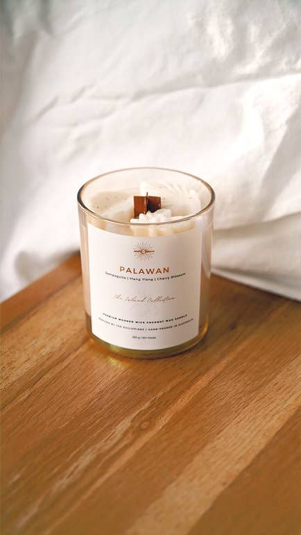 Santo and Hiraya - Wholesale Jar/Filled Candle - PALAWAN Premium Wooden Wick Coconut Wax Candle1