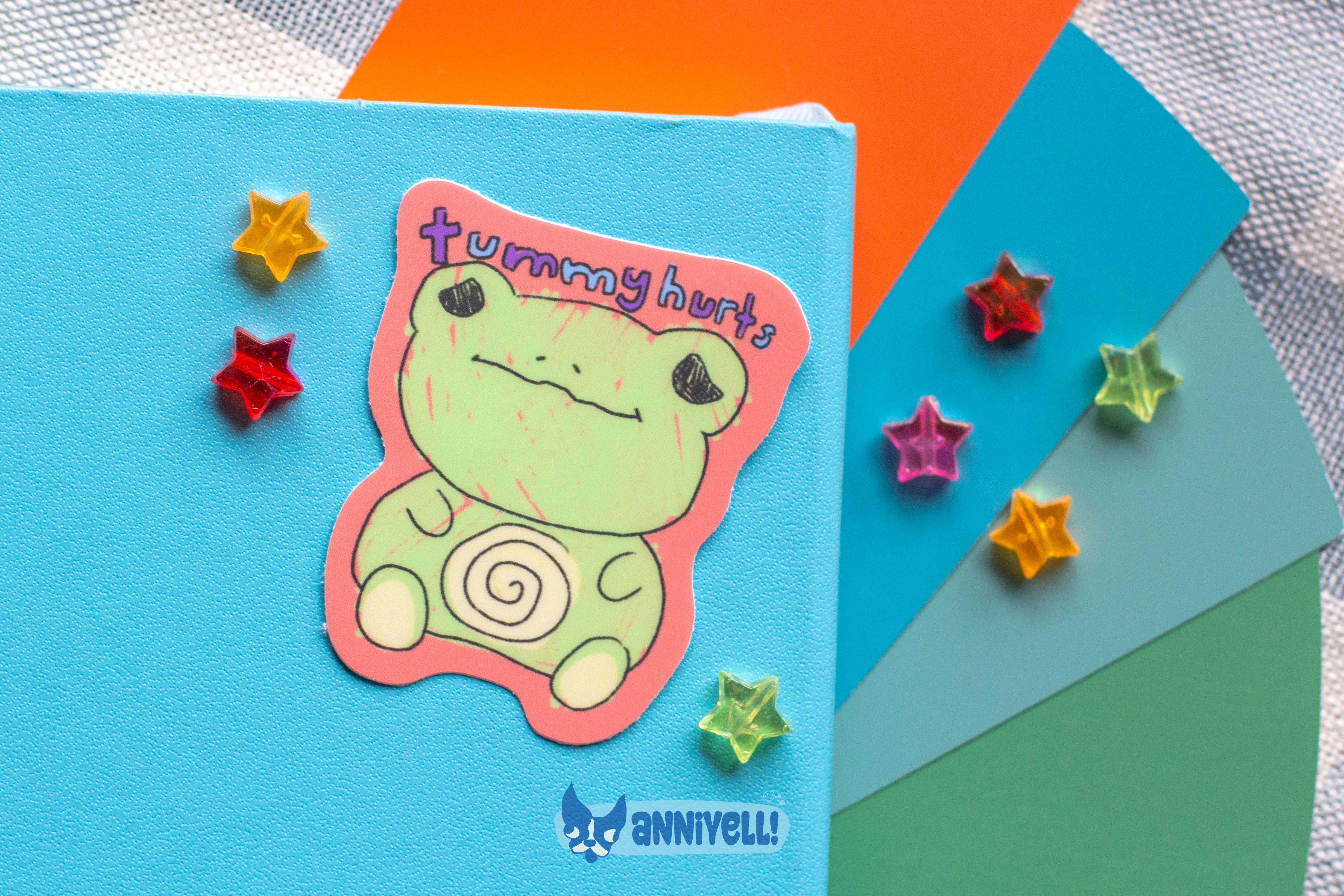 anniyell – wholesale Klistermärke – magen gör ont Die-Cut Sticker0