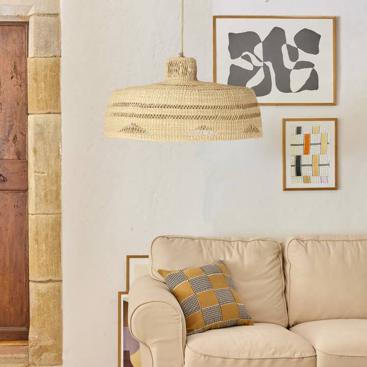 Suspension Ombre | Éclairage en Paille Tressée à la Main pour la vente par GOLDEN EDITIONS