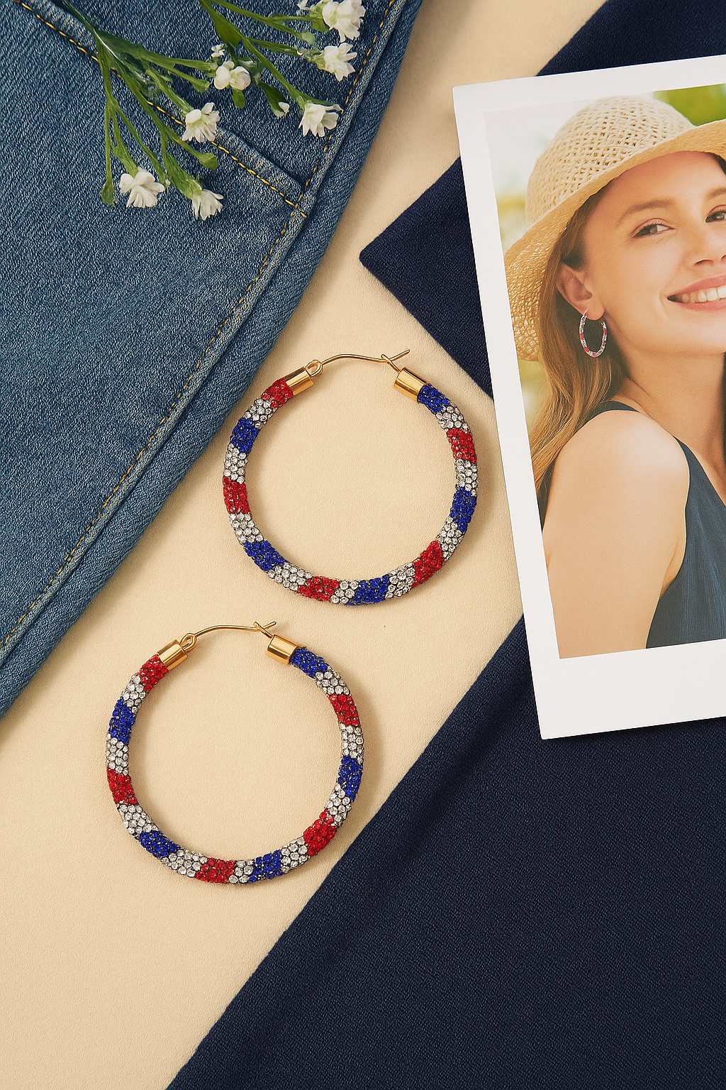 The Bling Barn - Vente Créoles - Boucles d'oreilles créoles étoilées3