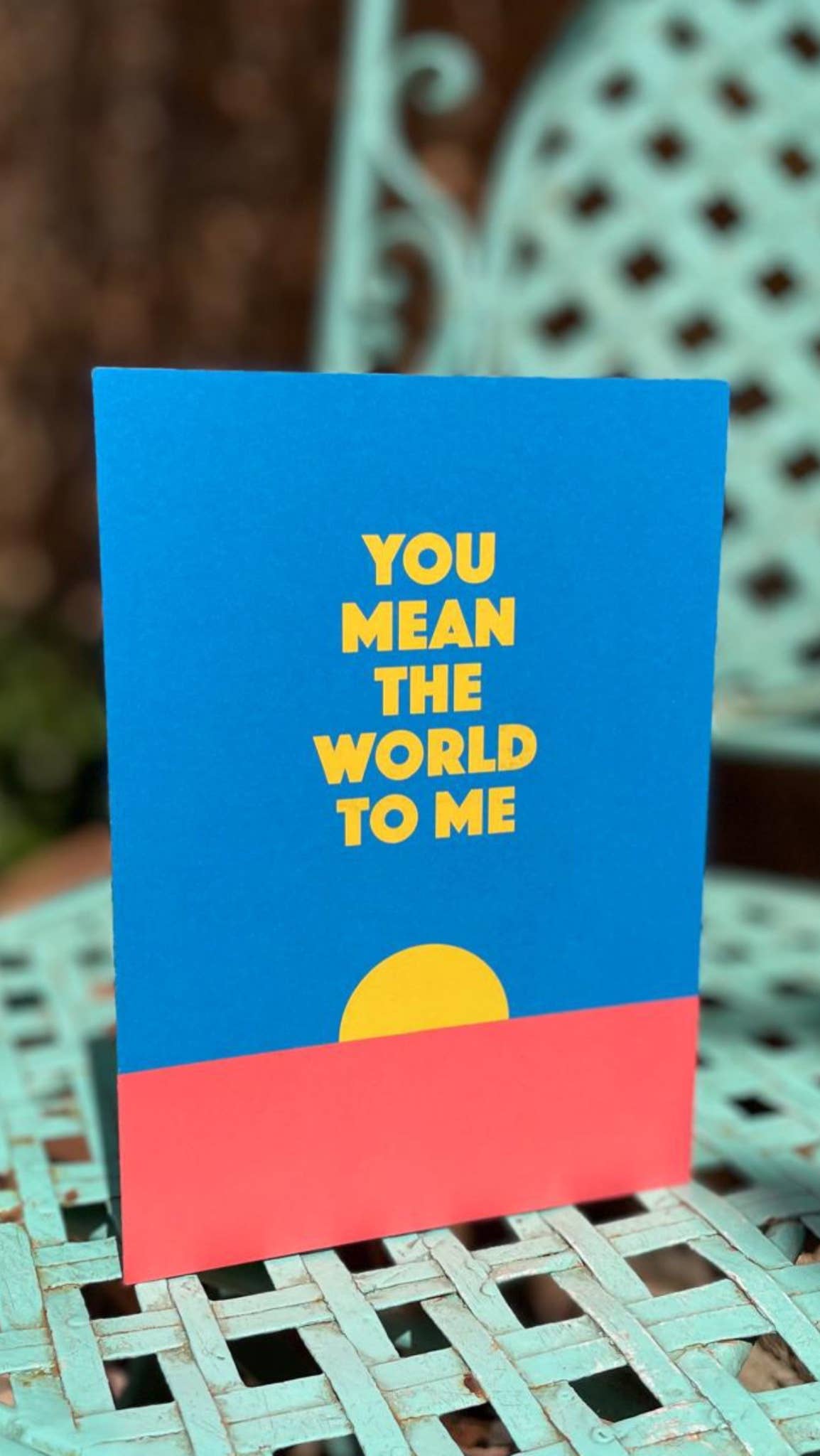 LoveLossDiscoballs – wholesale Love card – You Mean The World To Me | Heartfelt Bright Sunset Love Card3