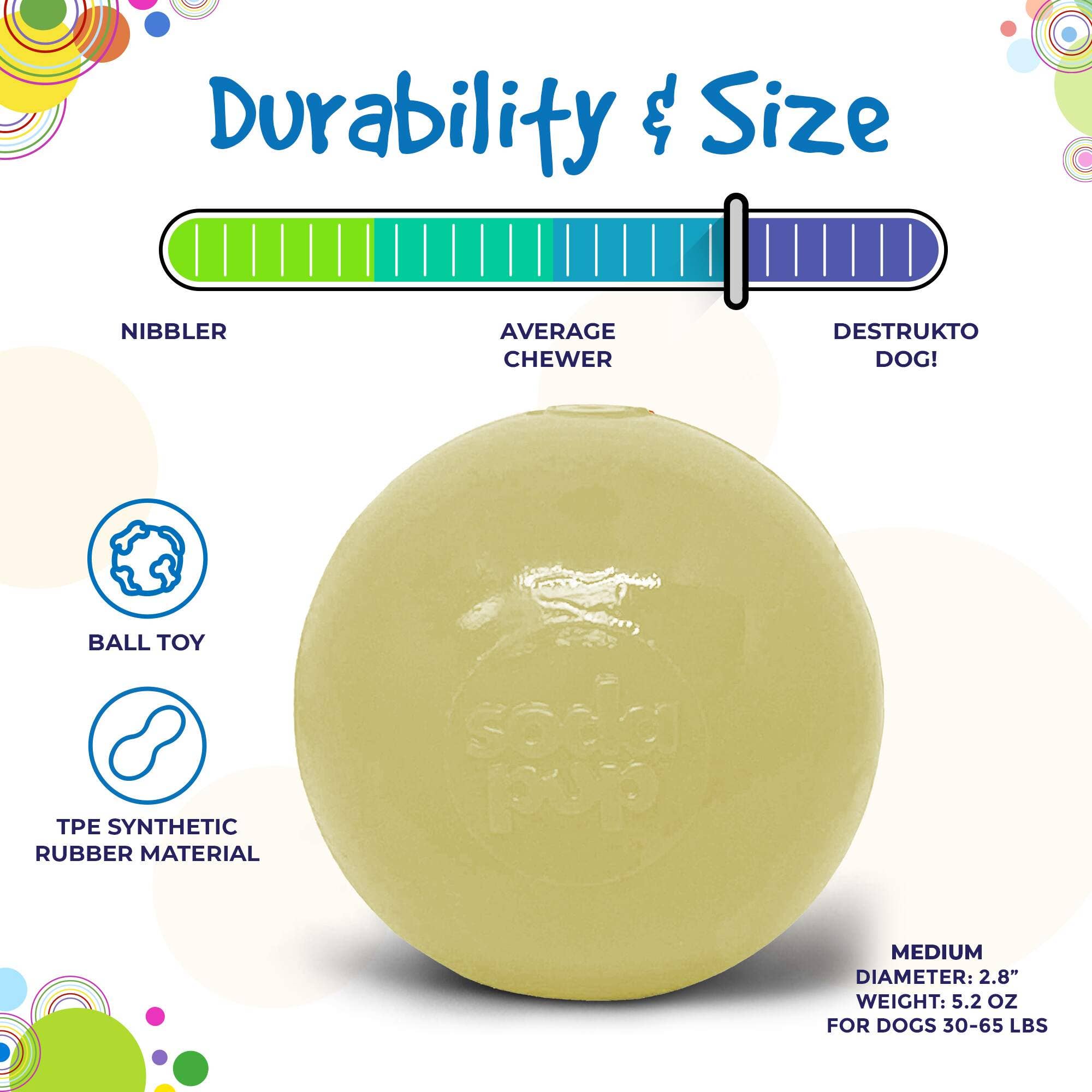 SodaPup Dog Toys - Wholesale Pet Chew Toy - Dog - Squeak Ball Ultra Durable PUP-X Squeaking, Chewing, Floating & Retrieving Ball15