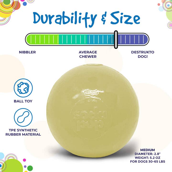 SodaPup Dog Toys - Wholesale Pet Chew Toy - Dog - Squeak Ball Ultra Durable PUP-X Squeaking, Chewing, Floating & Retrieving Ball15