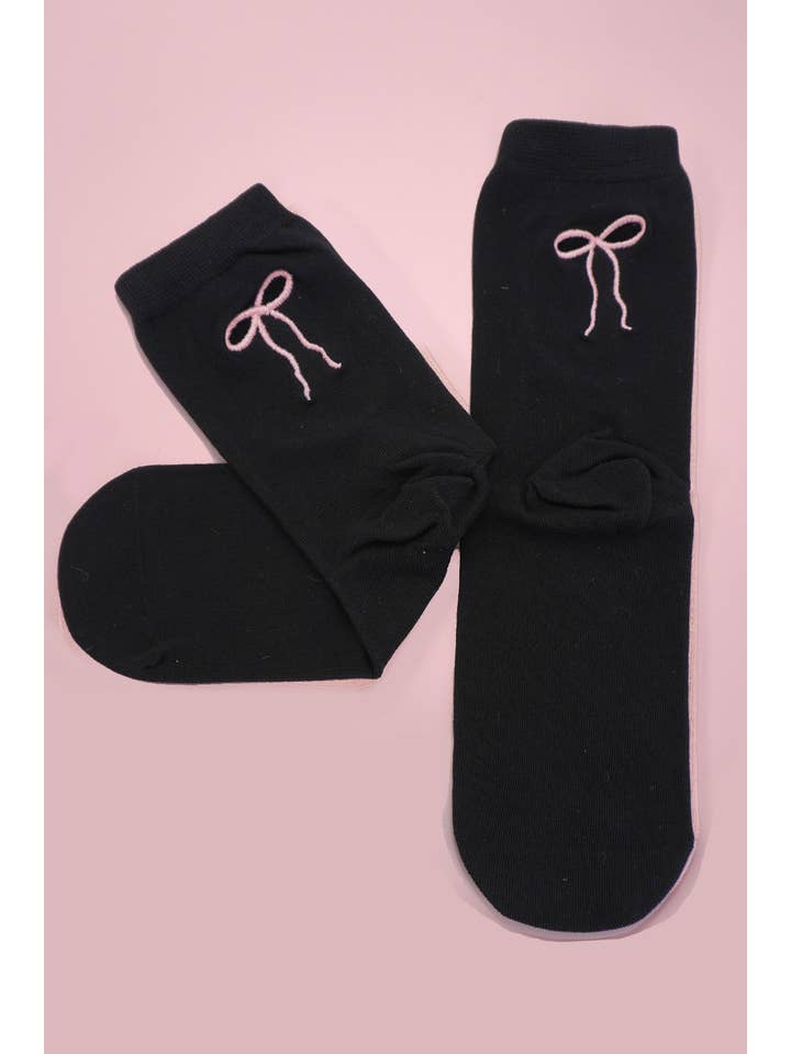 JOSSLYN by wall to wall - Wholesale Socks - Women's - BOW COLORFUL MID CALF LENGTH SOCKS | 40S02059