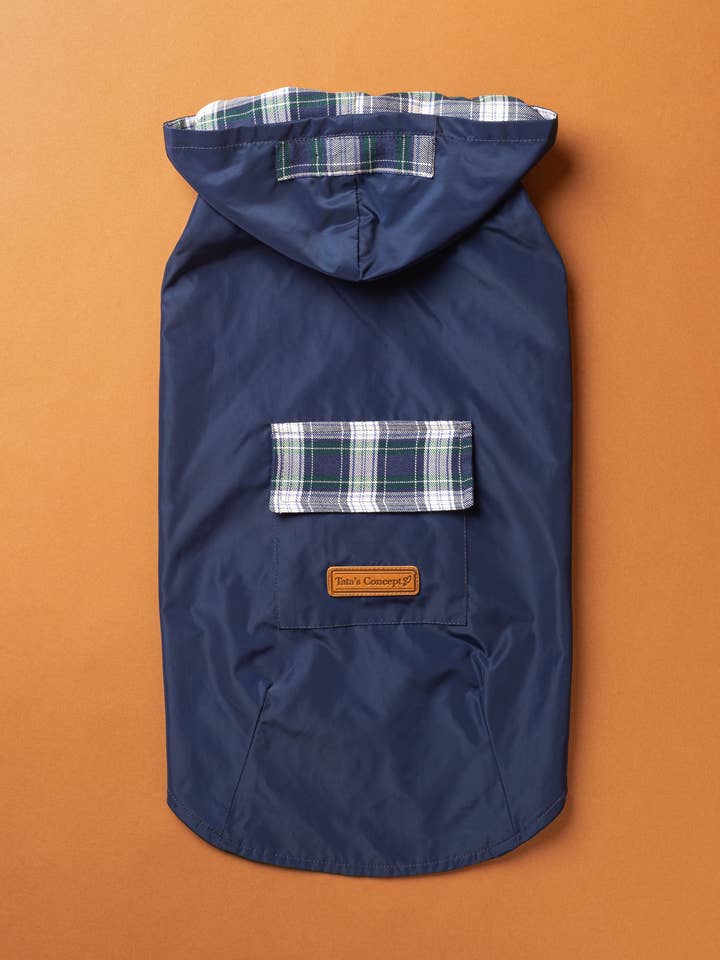 Gabardina blu con cappuccio per la vendita all'ingrosso da parte di Tata’s Concept