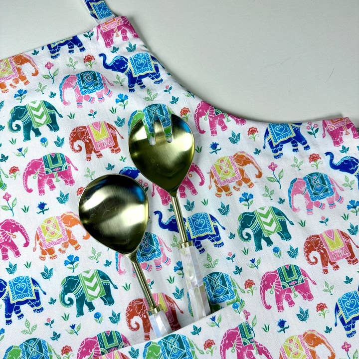 Royal Elephant Apron 100% Cotton : Handmade Culture Kitchen for wholesale by Alphonsostudio