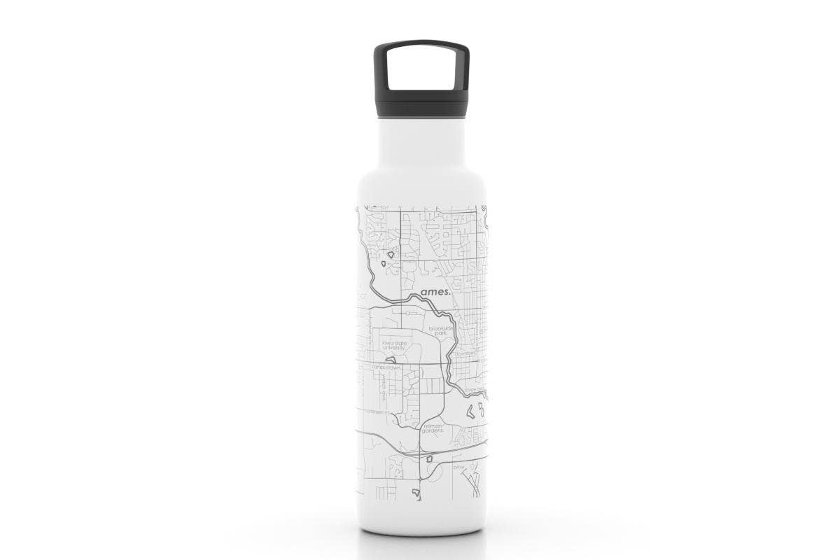 Well Told - Wholesale Water Bottle - CUSTOM ETCHED - U.S. City / Town Map - Water Bottle - 21 oz0