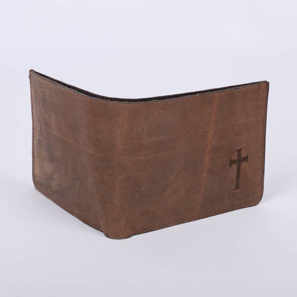 Swanson Christian Products - Wholesale Wallet - Men's - Wallet Leather Men'S Cross Brown3