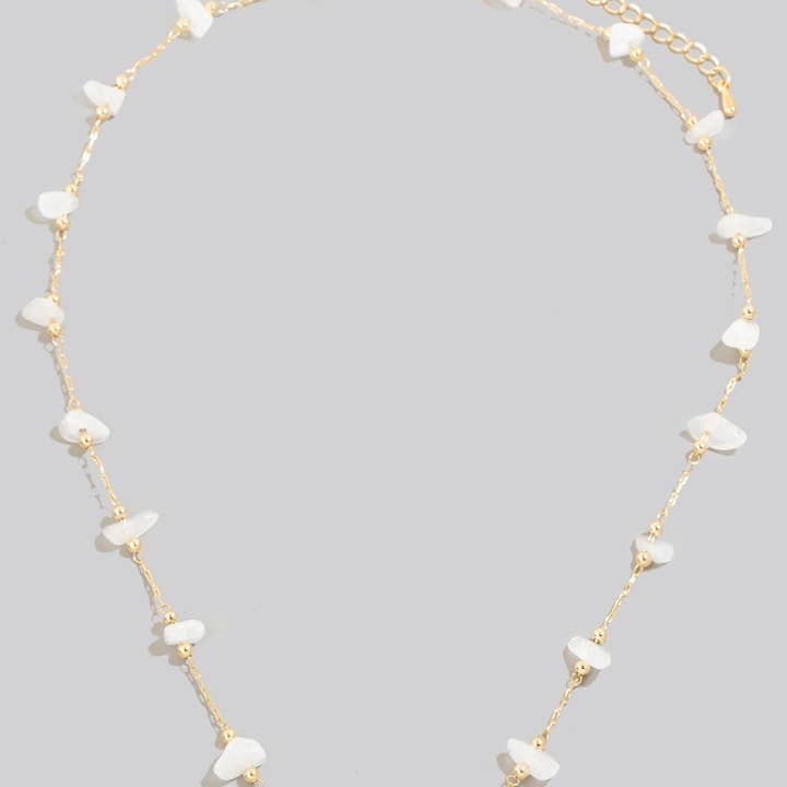 Pebble Stone Charms Station-Kettenhalskette für den Großhandel von The Looks by Fame Accessories