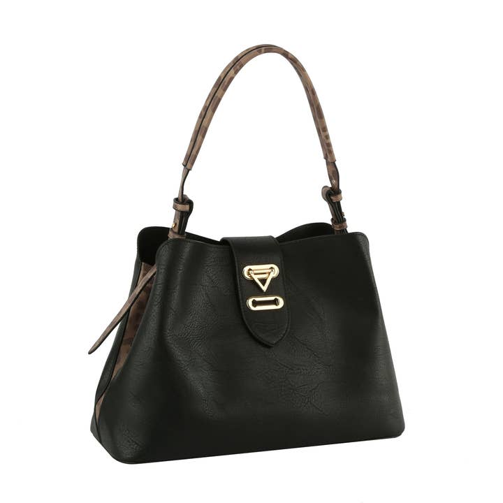 Handbag Factory Corp - Wholesale Satchel - Women's - Soft Leather Satchel Top Handle Shoulder Bag - Interior Zip