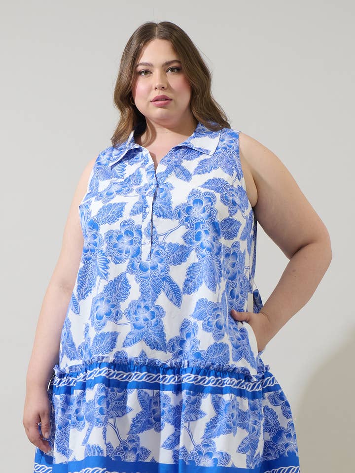 Rency Floral Zady Sleeveless Mini Dress Curve for wholesale by Sugarlips
