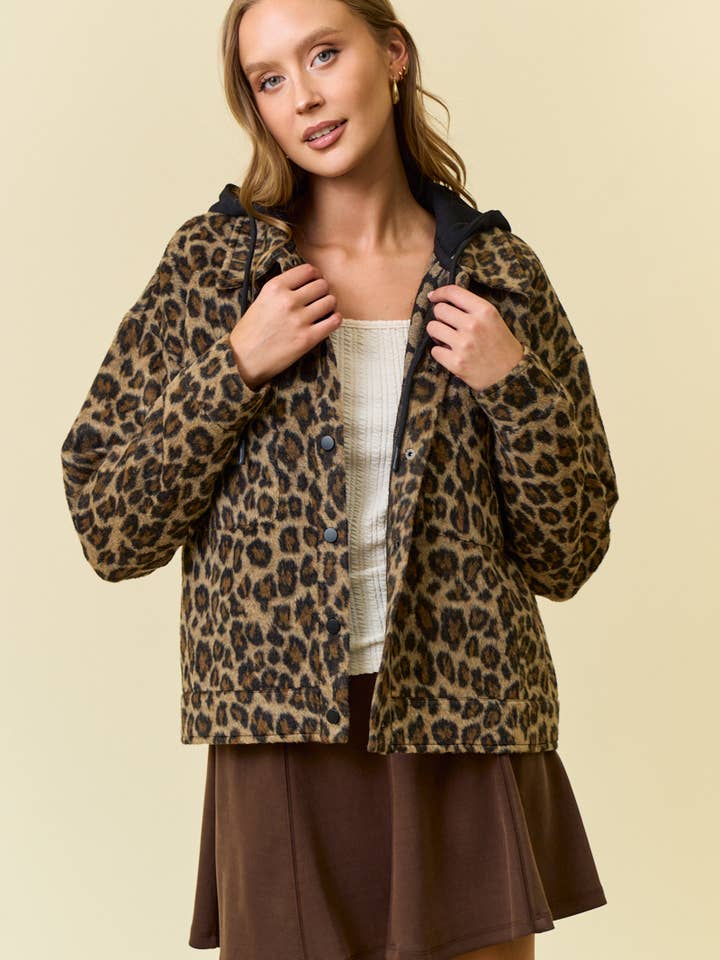 LEOPARDEN-KAPUZENJACKE - 10263J für den Großhandel von Doe and Rae