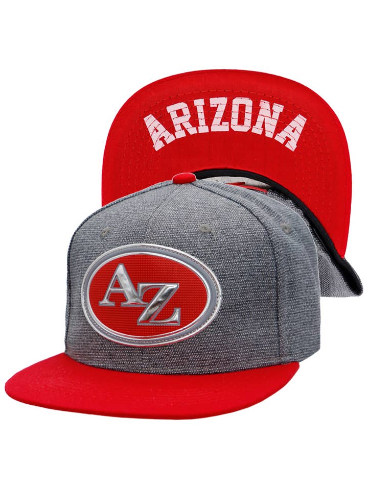Visera plana con logotipo cromado retro de Arizona AZ Snapback para venta al por mayor de Cap Zone