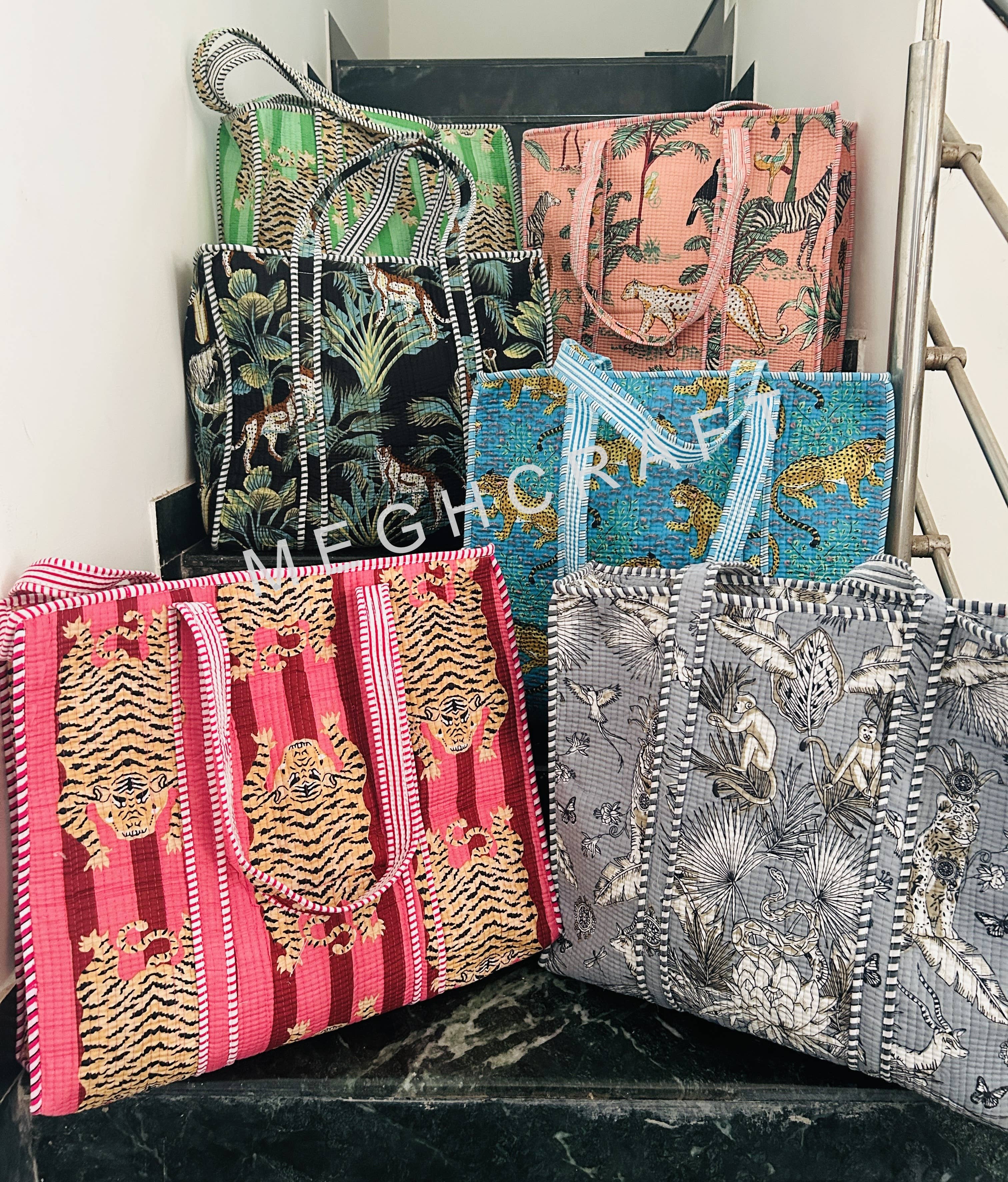 Meghcraft - Wholesale Tote Bag - Women's - Assorted Cotton Quilted Multipurpose Tote Bag | Beach Bag3