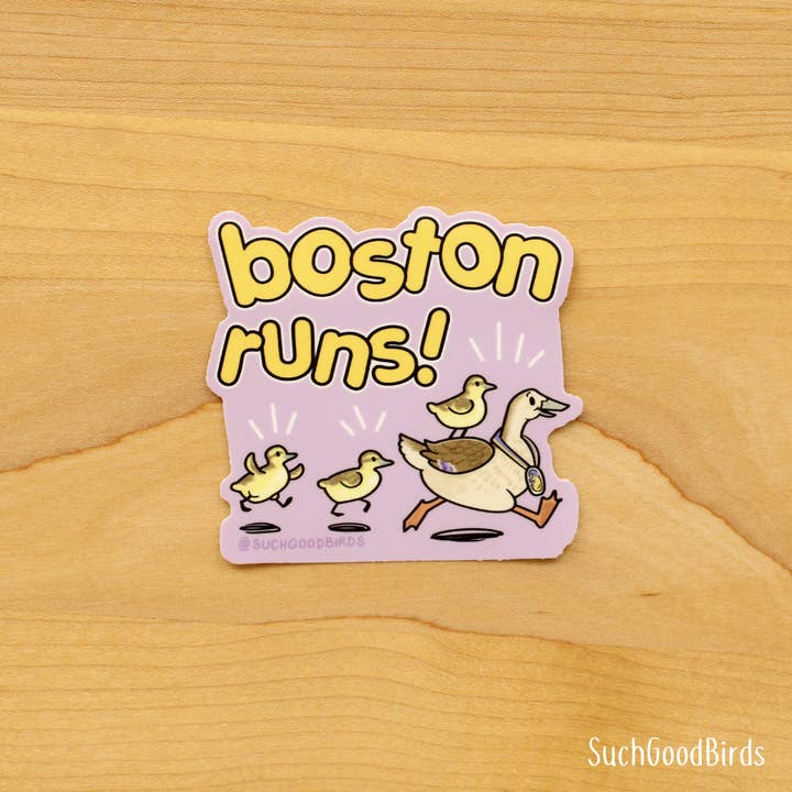 Such Good Birds - Wholesale Sticker - Boston Runs- 3" Waterproof Vinyl Sticker Souvenir Bird Ducks