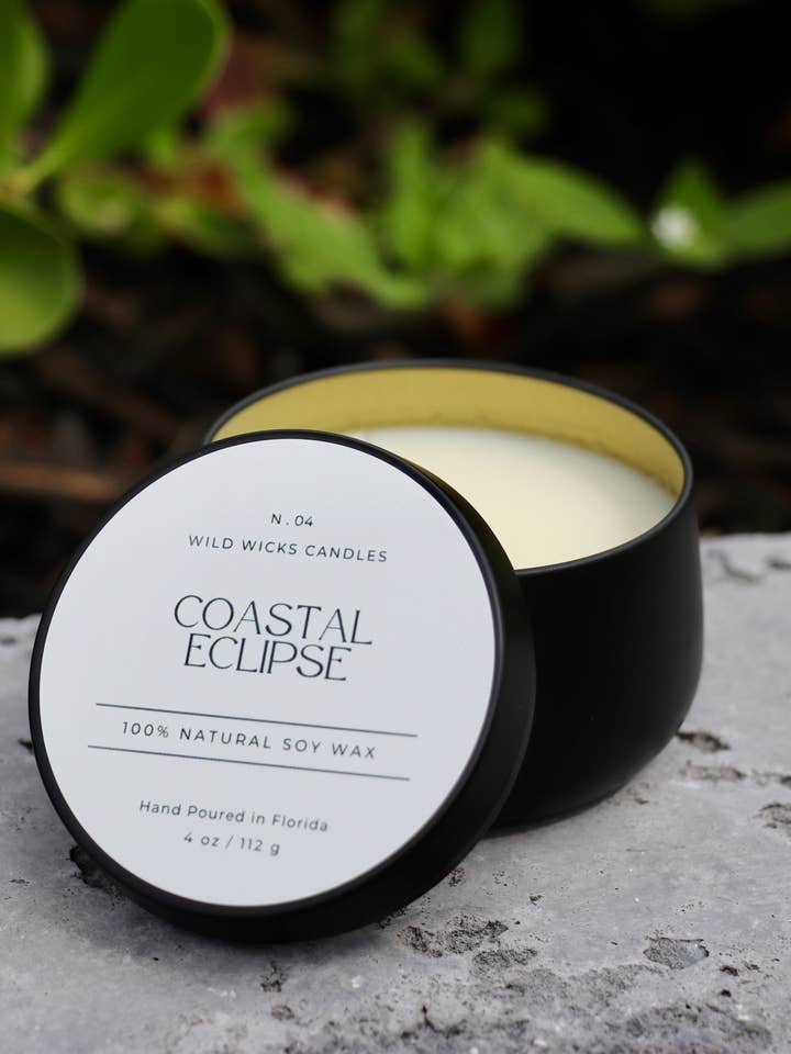 Coastal Eclipse Soy Candle - 4 oz, Non-Toxic, Coastal Scent for wholesale by Wild Wicks Candles