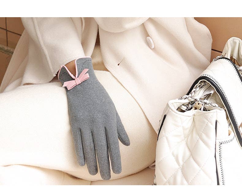 VividLux - Wholesale Gloves - Women's - Elegant Bow Warm Gloves4