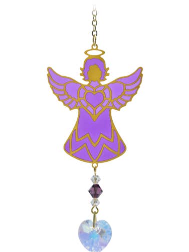 Himmelsengel aus kardiertem Geburtsstein, Amethyst für den Großhandel von Wild Things Gifts Ltd