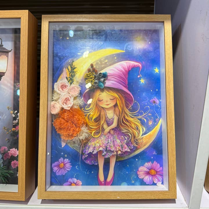 Preserved Flower Frame - 3D Floral Wall Art (Girl) for wholesale by Effiliving