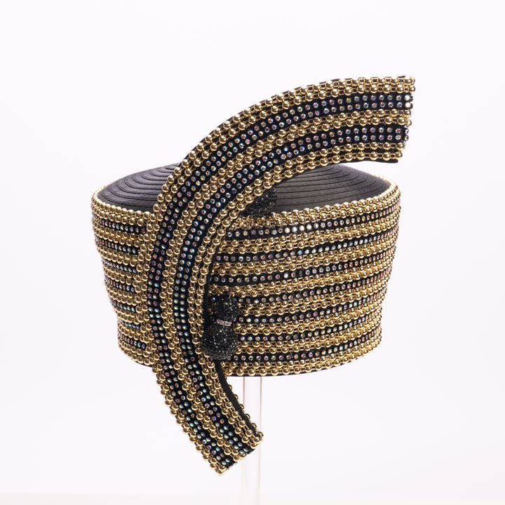 Cylindrical pillbox base adorned with beads | AJ851Y for wholesale by KaKyCo