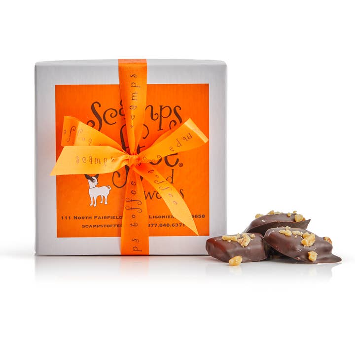 4oz Box - Toffee - Chocolate Covered for wholesale by Scamps Toffee