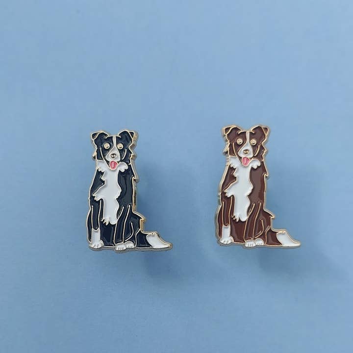 Patch Press - Wholesale Lapel Pin/Button - Border Collie Puppy Dog Enamel Pin 2