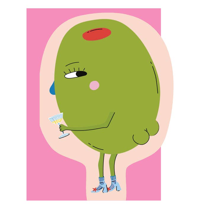 Eat the Moon | Greeting cards and stationery - Wholesale Everyday greeting card - Hey Olive ! Die cut everyday greeting card | funny card