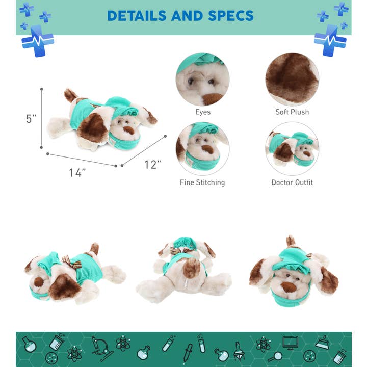 Cota Global – wholesale Fyllda/plyschleksaker - Barn och baby – Plyschdoktor - Supersoft plysch - Liggande hund