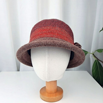 Comfortarians – wholesale Bucket hat – Women's – Women's Winter Adjustable Bucket Hat Wool Color block FW4