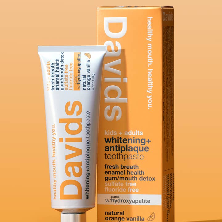 Davids Natural Toothpaste - Wholesale Toothpaste - Davids kids + adults nano-hydroxyapatite premium toothpaste / orange vanilla