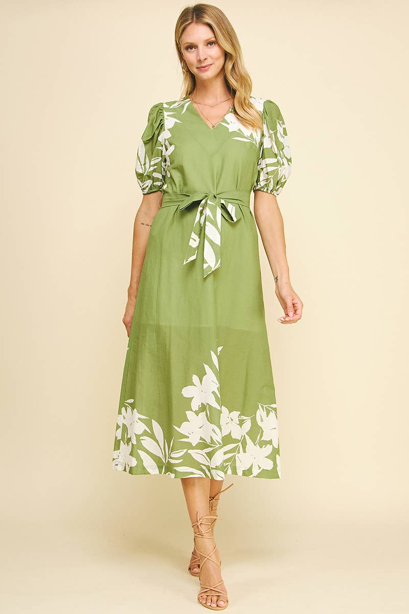 AZEITONA VESTIDO MIDI COM ESTAMPA FLORAL - 5974D para venda a revendedores na Faire5