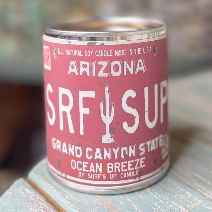 Arizona nummerplade Ocean Breeze Paint Can Candle for engroshandel hos Surfs Up Candle