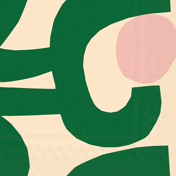 Boston International - Wholesale Disposable Napkin - Paper Lunch Napkin 20 Ct Seppel Green Marimekko