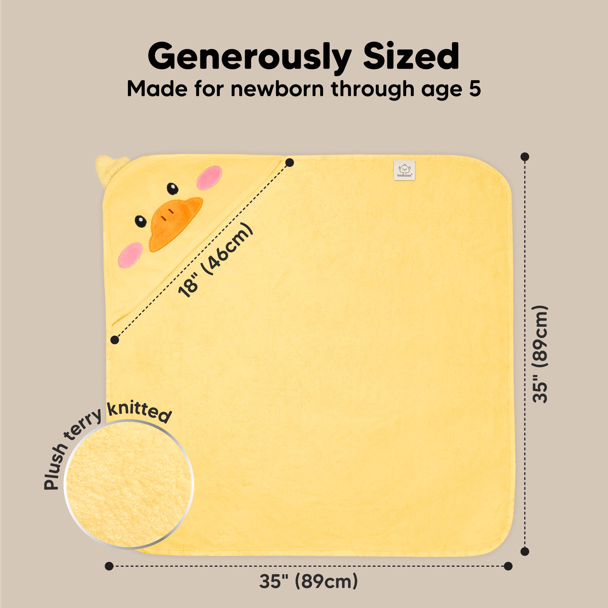 Duck KeaBabies Cuddle Baby Hooded Towel for wholesale on Faire3