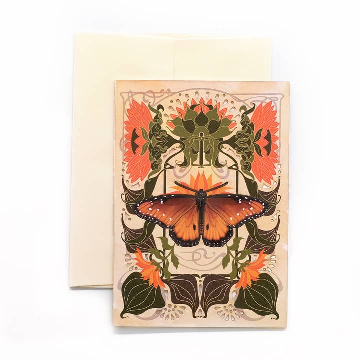 Moth and Myth – wholesale Everyday greeting card – Queen Butterfly Greeting Card with Removable Butterfly0