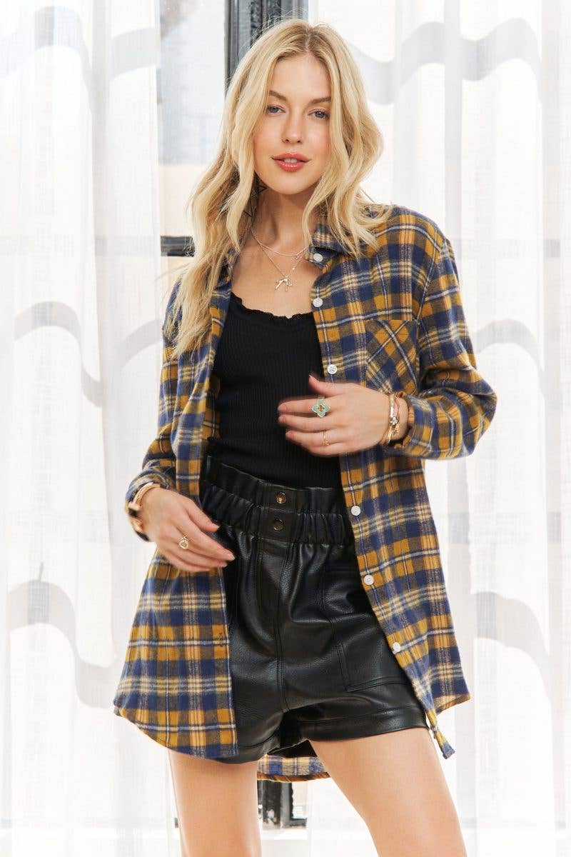 Vanilla Monkey - Wholesale Button Down Shirt - Women's - Button Down Flannel Shirt6