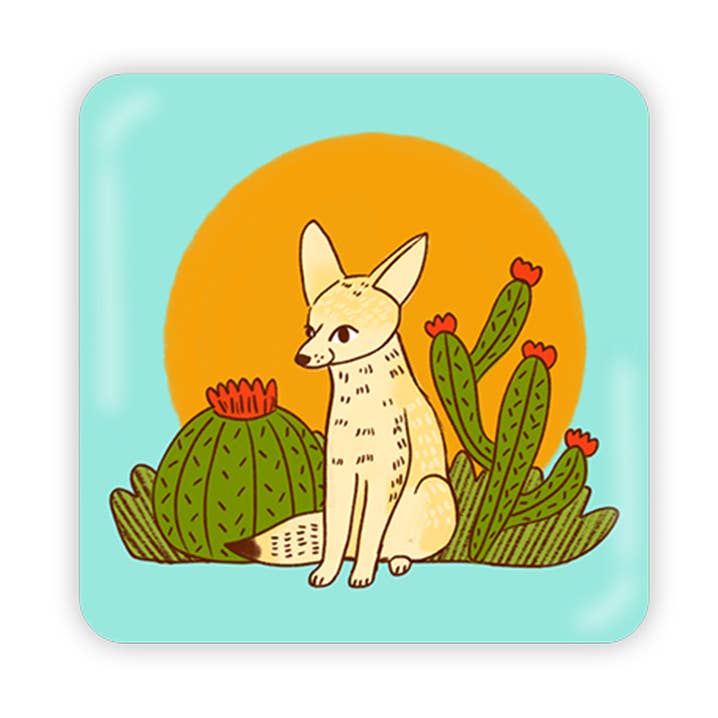 Desert Dog Metal Magnet for wholesale by Squidly Designs