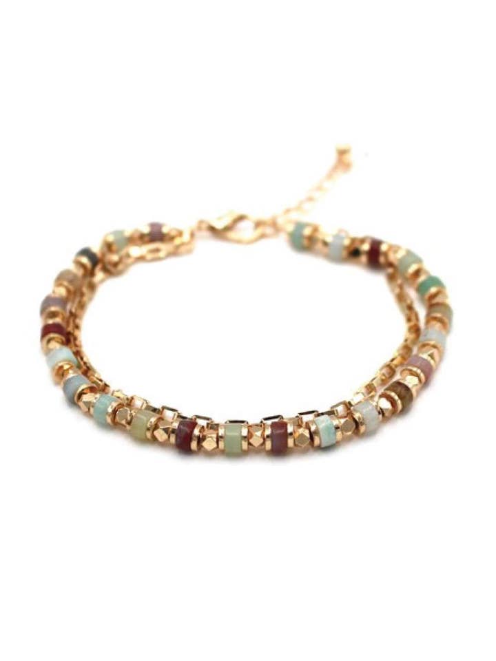 Bracelet en perles de pierre pour la vente par Été Rose