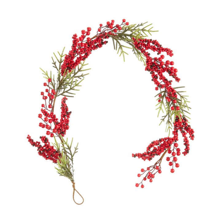 5ft. Red Berry & Pine Garland for wholesale by Tremont Floral Supplies