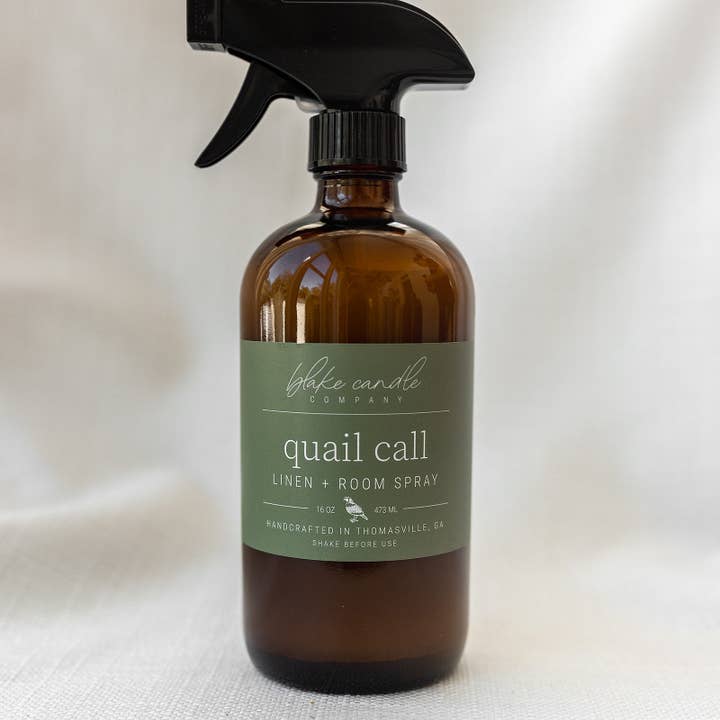 Quail Call Linen + Room Spray for wholesale by Blake Candle Company