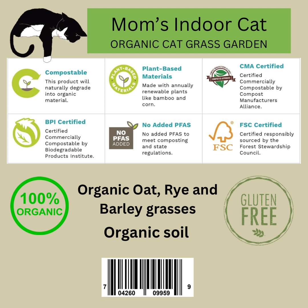Mom’s Indoor Cat - Wholesale Pet Food - Cat - Compostable Cat Grass Combo Pack - Organic Cat Grass  Kits5
